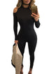 Sexy Black Cold Shoulder Long Sleeves Jumpsuit